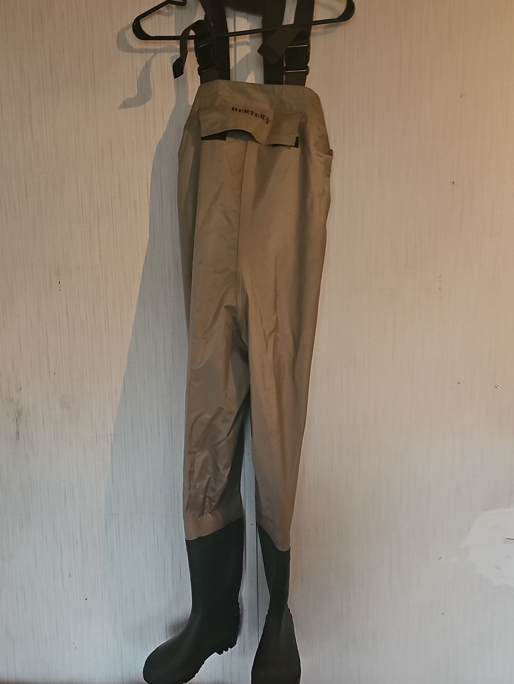 Waterproof Chest Waders - Khaki with Black Boots
